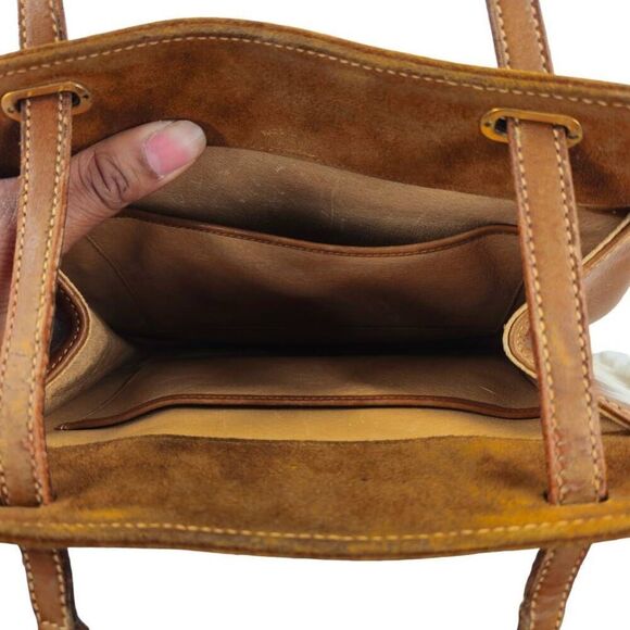 Rare Vintage Gucci Tan Suede & Cream Fur Bag with 24kt Gold Horsebit Hardware - Picture 8 of 10